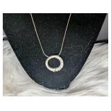 Crystal Crescent Moon Pendant Necklace