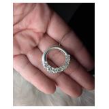 Crystal Crescent Moon Pendant Necklace