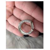 Crystal Crescent Moon Pendant Necklace