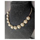 Pearl and Gold Tone Necklace
