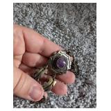 Vintage Silver Amethyst Gothic Bracelet