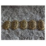 Vintage Gold-Tone Filigree Link Bracelet