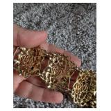 Vintage Gold-Tone Filigree Link Bracelet