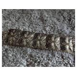 Vintage Wide Link Bracelet with Filigree Pattern
