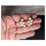 Gold-Tone Crescent Pearl Earring Set- 2 Pairs