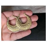 Gold-Tone Crescent Pearl Earring Set- 2 Pairs
