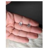 Clear Crystal Cube Stud Earrings