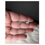 Clear Crystal Cube Stud Earrings