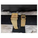 Gold-Tone Geneva Square Face Watch Set