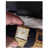 Gold-Tone Geneva Square Face Watch Set