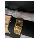 Gold-Tone Geneva Square Face Watch Set