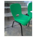 Lifetime Green Plastic Stacking Chairs -2 Chairs