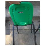 Lifetime Green Plastic Stacking Chairs -2 Chairs