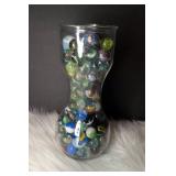 Collection of Marbles in Display Vase (photo #2 show types included)