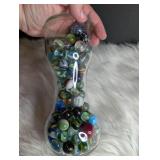 Collection of Marbles in Display Vase (photo #2 show types included)