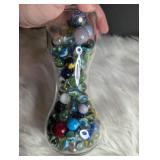 Collection of Marbles in Display Vase (photo #2 show types included)