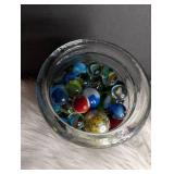 Collection of Marbles in Mason Jar (photo #2 show types included)