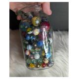 Collection of Marbles in Mason Jar (photo #2 show types included)