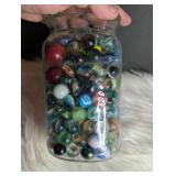 Collection of Marbles in Mason Jar (photo #2 show types included)