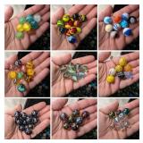 Collection of Marbles in Mason Jar (photo #2 show types included)