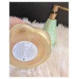 Elegant Pearl and Mint Glass Soap Dispensers