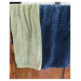 Plush Chevron Textured Throw Blanket Set - 2 ct