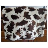 Cozy Cow Print Plush Throw Blanket