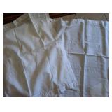 Vintage White Linen Table Linens with Delicate Embroidery
