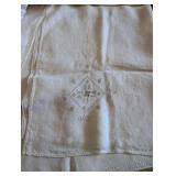 Vintage Embroidered Linen Table Set with Butterfly and Floral Designs