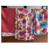 Floral Print + Coral Accent Tablecloths