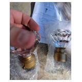 Gold Crystal Finial Adjustable Curtain Rod Set 48-86 inch