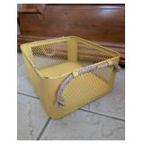 Vintage Yellow Metal Mesh Storage Basket