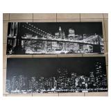 City Skyline Canvas Print Set - 2 Panels (46x16)