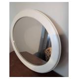Round White Wall Mirror