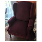 Vintage Burgundy Wingback Armchair