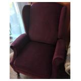 Vintage Burgundy Wingback Armchair
