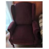Vintage Burgundy Wingback Armchair