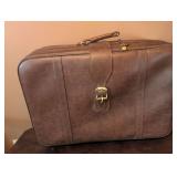 Vintage Brown Leather Briefcase with Gold Hardware