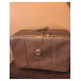 Vintage Brown Leather Briefcase with Gold Hardware