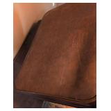 Vintage Brown Leather Briefcase with Gold Hardware