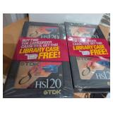 Vintage TDK HS120 8mm Video Cassettes with Free Library Case