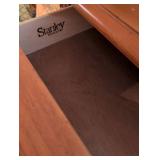 Stanley Bedroom Suite including  Pine Dresser with Dual Oval Mirrors, King Bed with headboard/ footboard/ rails, nightstand, armoire and more