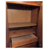 Stanley Bedroom Suite including  Pine Dresser with Dual Oval Mirrors, King Bed with headboard/ footboard/ rails, nightstand, armoire and more