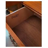 Stanley Bedroom Suite including  Pine Dresser with Dual Oval Mirrors, King Bed with headboard/ footboard/ rails, nightstand, armoire and more