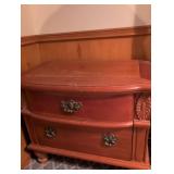 Stanley Bedroom Suite including  Pine Dresser with Dual Oval Mirrors, King Bed with headboard/ footboard/ rails, nightstand, armoire and more