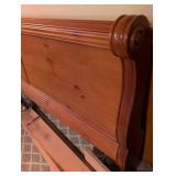 Stanley Bedroom Suite including  Pine Dresser with Dual Oval Mirrors, King Bed with headboard/ footboard/ rails, nightstand, armoire and more