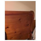Stanley Bedroom Suite including  Pine Dresser with Dual Oval Mirrors, King Bed with headboard/ footboard/ rails, nightstand, armoire and more