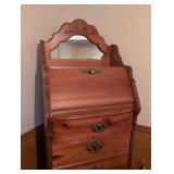 Stanley Bedroom Suite including  Pine Dresser with Dual Oval Mirrors, King Bed with headboard/ footboard/ rails, nightstand, armoire and more