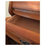 Stanley Bedroom Suite including  Pine Dresser with Dual Oval Mirrors, King Bed with headboard/ footboard/ rails, nightstand, armoire and more