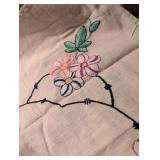 Hand Embroidered Floral Tablecloth